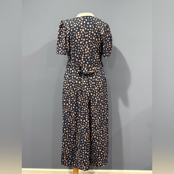 Shein Polka Dot Blue And Pink Wrap Dress Size Medium US 6 V Neck - Picture 3 of 5